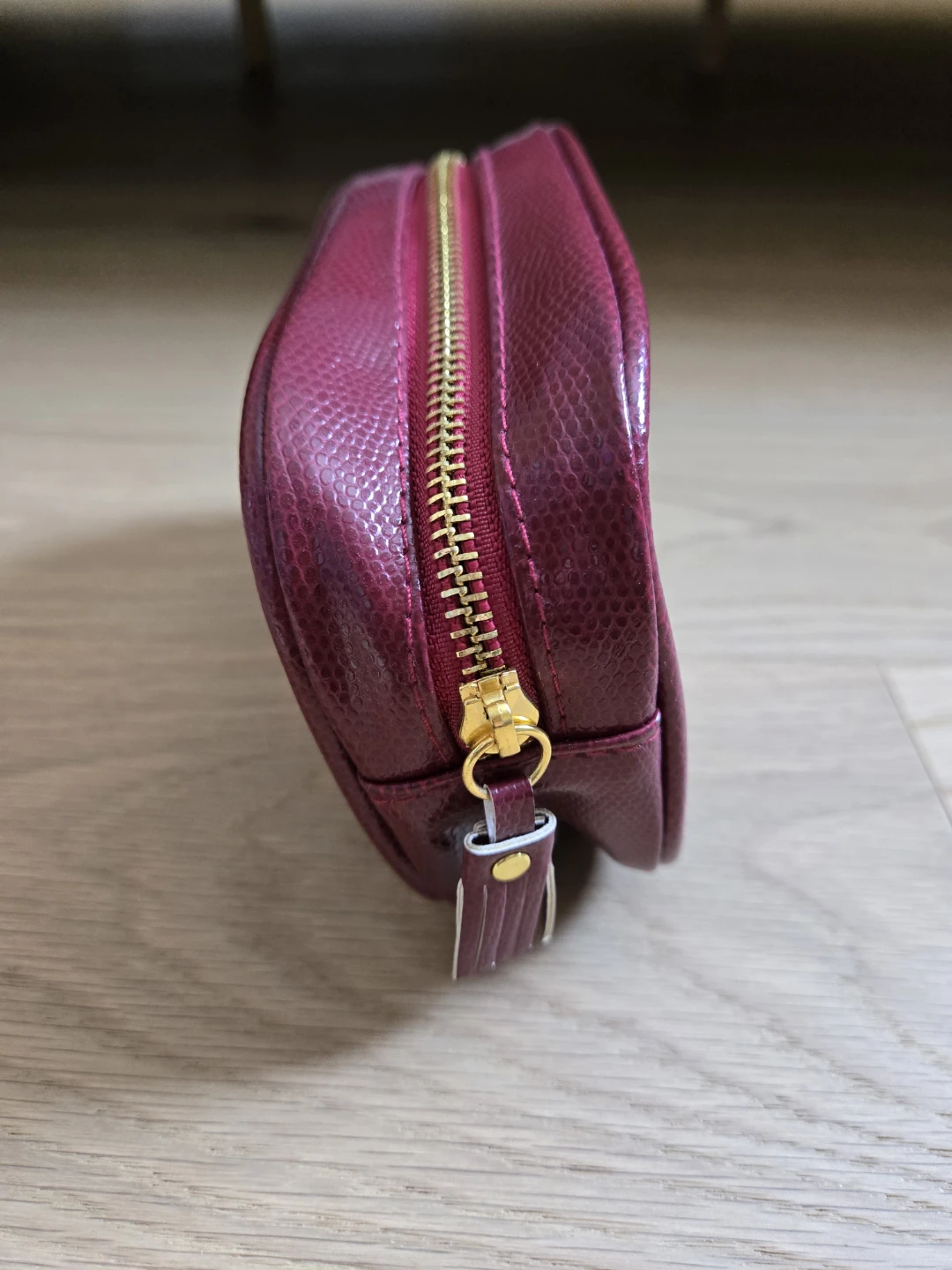 Burgundy Red Makeup Pouch Cosmetic Bag Omorovicza - photo 5