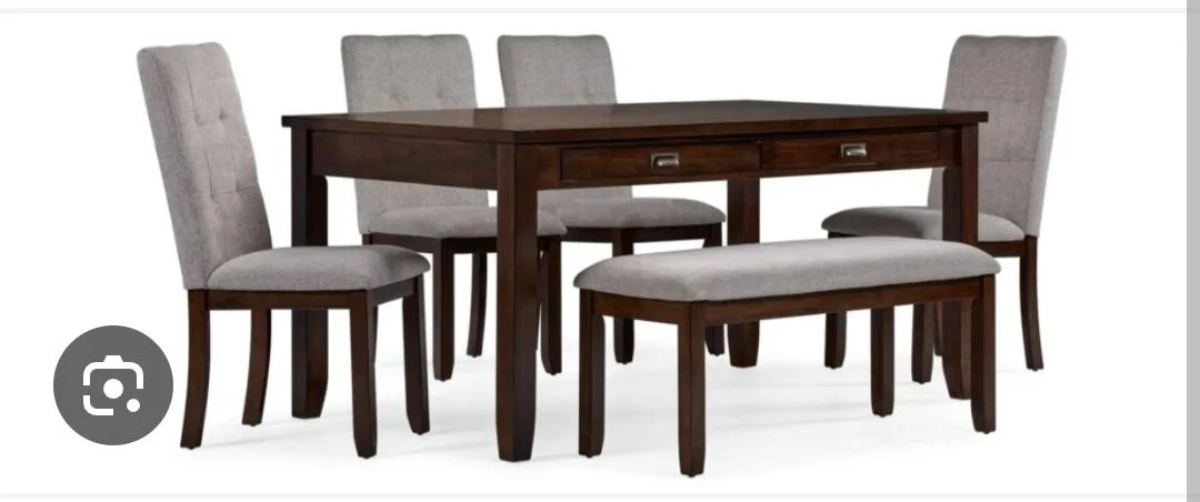 Dining Table with Chairs and Bench - photo 5