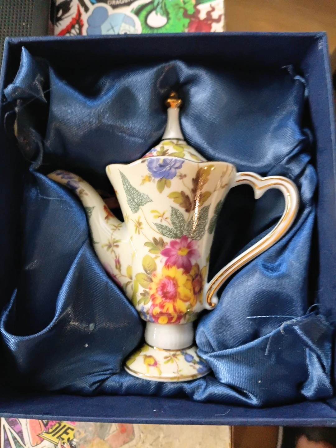 T. Limoges Miniature Teapot - Floral Design