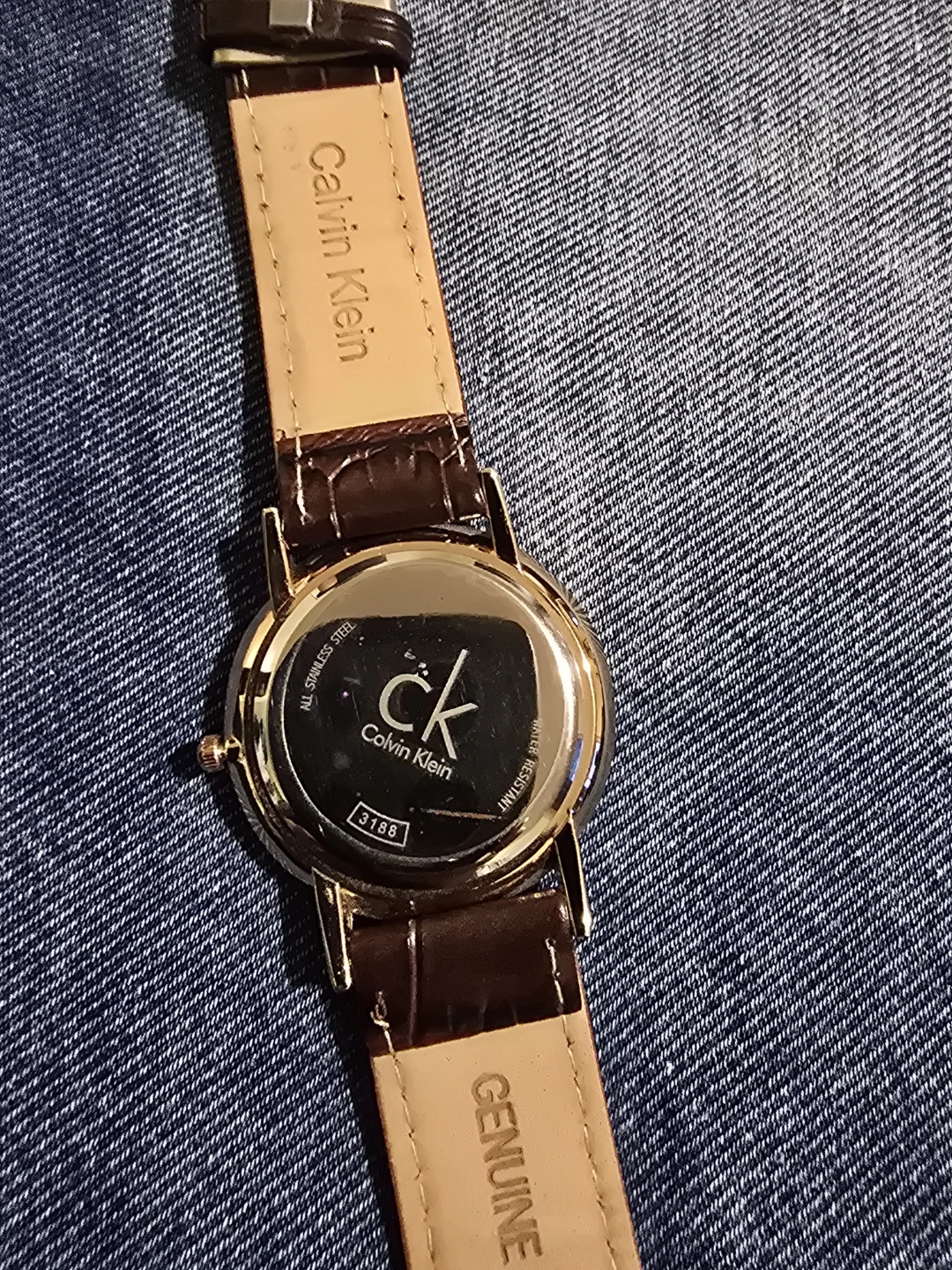 Calvin Klein White Dial Watch with Brown Leather Strap - photo 2