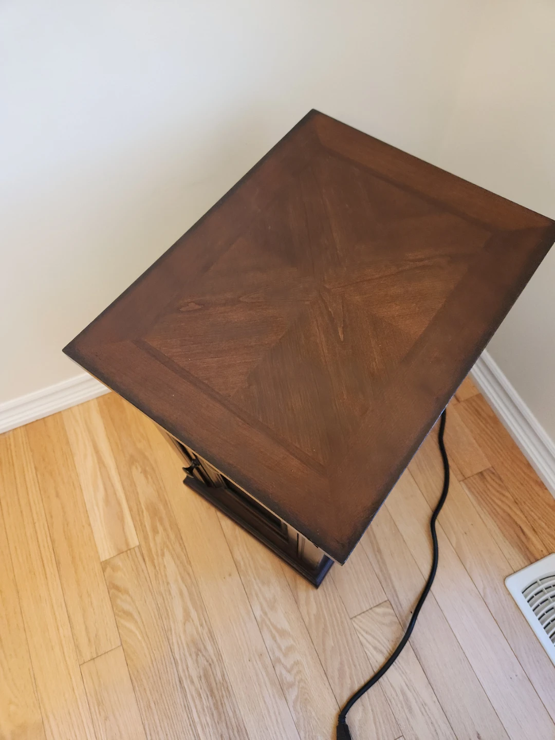 Dark Wood End Table with Built-in Outlet and USB Ports - photo 4