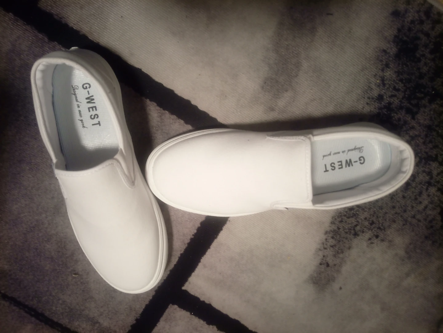 G-WEST White Canvas Slip-On Sneakers - Size US 12 - photo 4