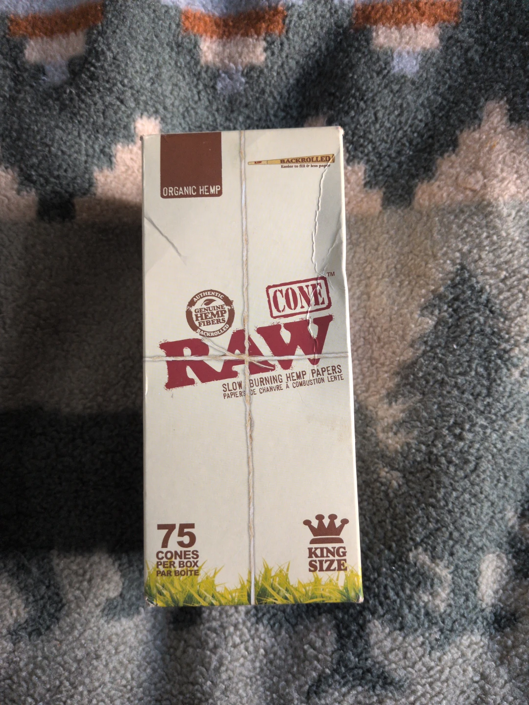 RAW Organic Hemp King Size Cones (75 Count)