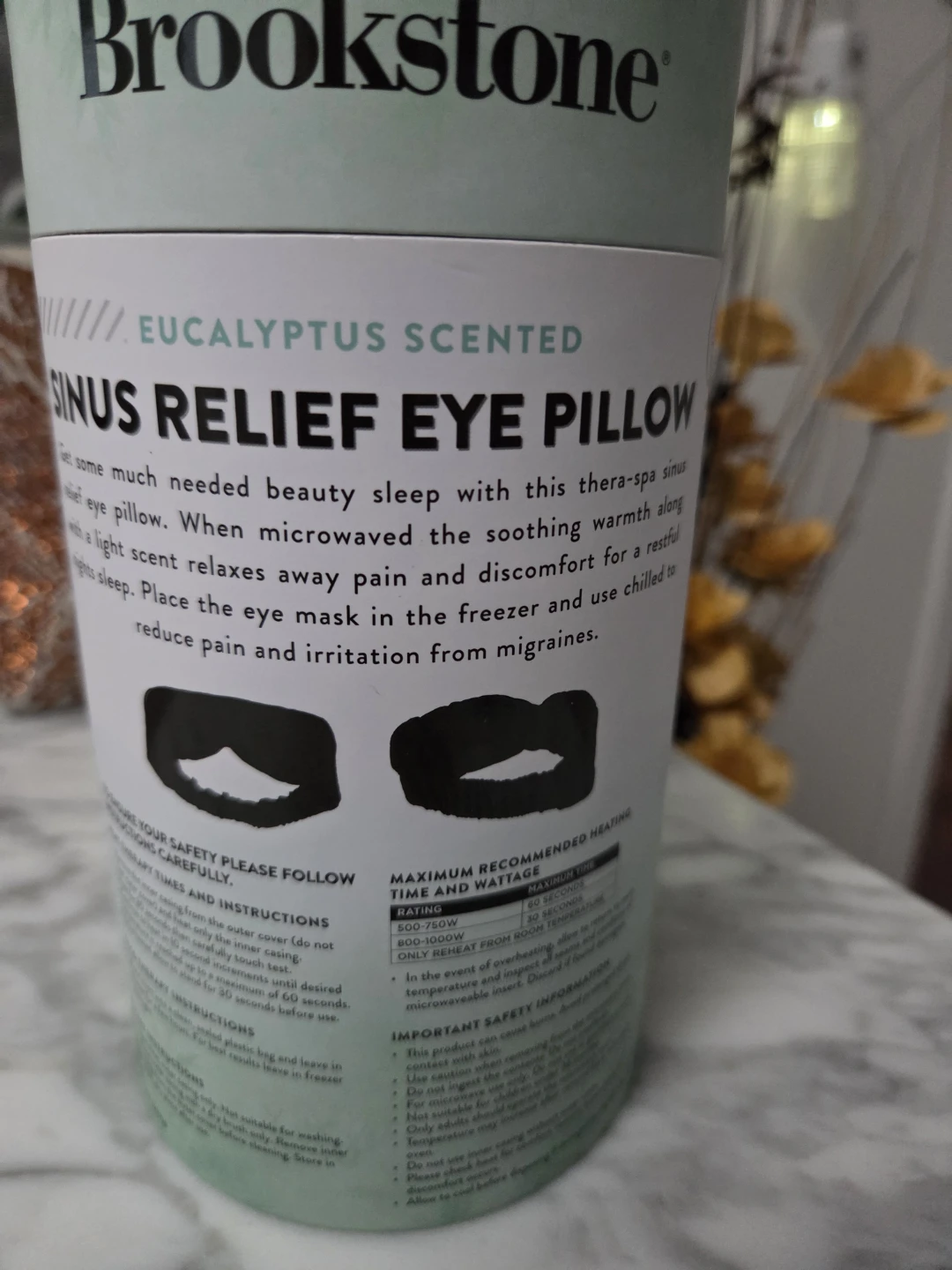Brookstone Eucalyptus Scented Sinus Relief Eye Pillow - photo 3