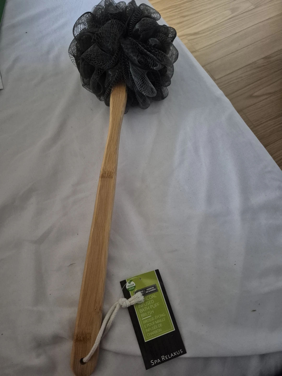 Brand New Spa Relaxus Charcoal Infused Bath Puff Brush