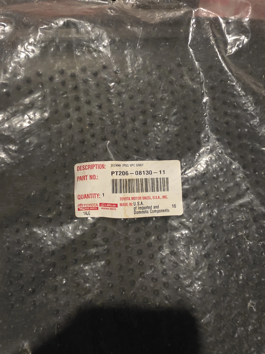 Toyota Sienna 7pc Gray Floor Mats Summer PT206-08130-11 - photo 2