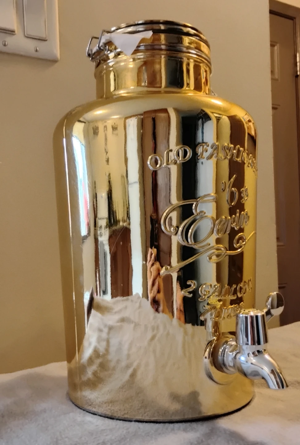 2 Gallon Gold Glass Beverage Dispenser - photo 4