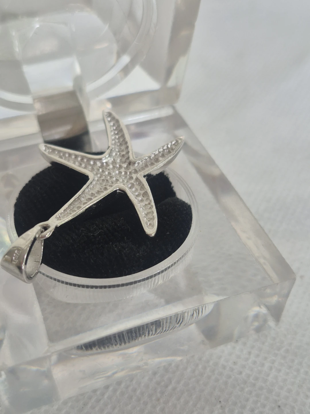 Silver Starfish Pendant with Blue Opal Inlay - photo 3