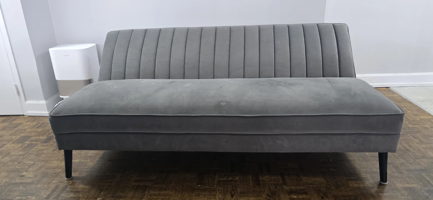 Grey Velvet Sofa Bed / Daybed – Quick Pickup - photo 3