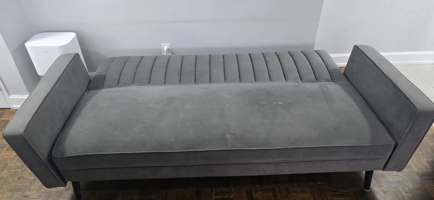 Grey Velvet Sofa Bed / Daybed – Quick Pickup - photo 5