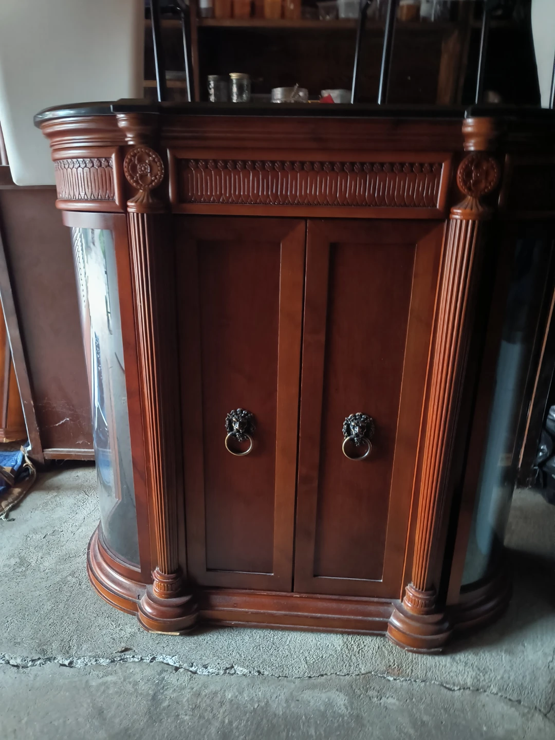 Vintage 1990s Bombay-Style Demi-Lune Marble Top Credenza - photo 3