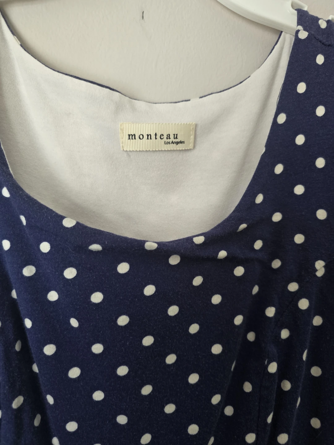 Monteau Navy Polka Dot Dress