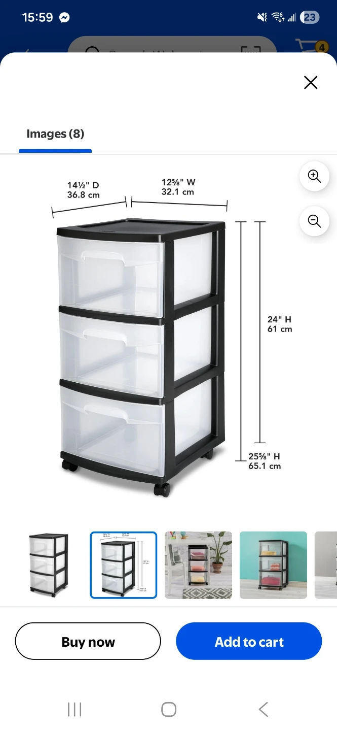 3-Drawer Plastic Storage Unit - Good Condition - photo 3