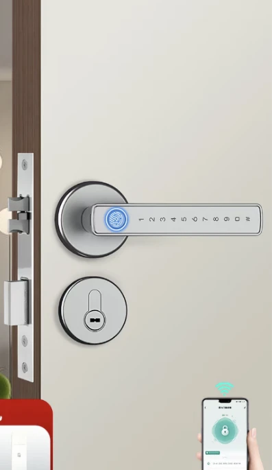 Keyless fingerprint/password/fob smart lock, extra deadbolt - photo 2