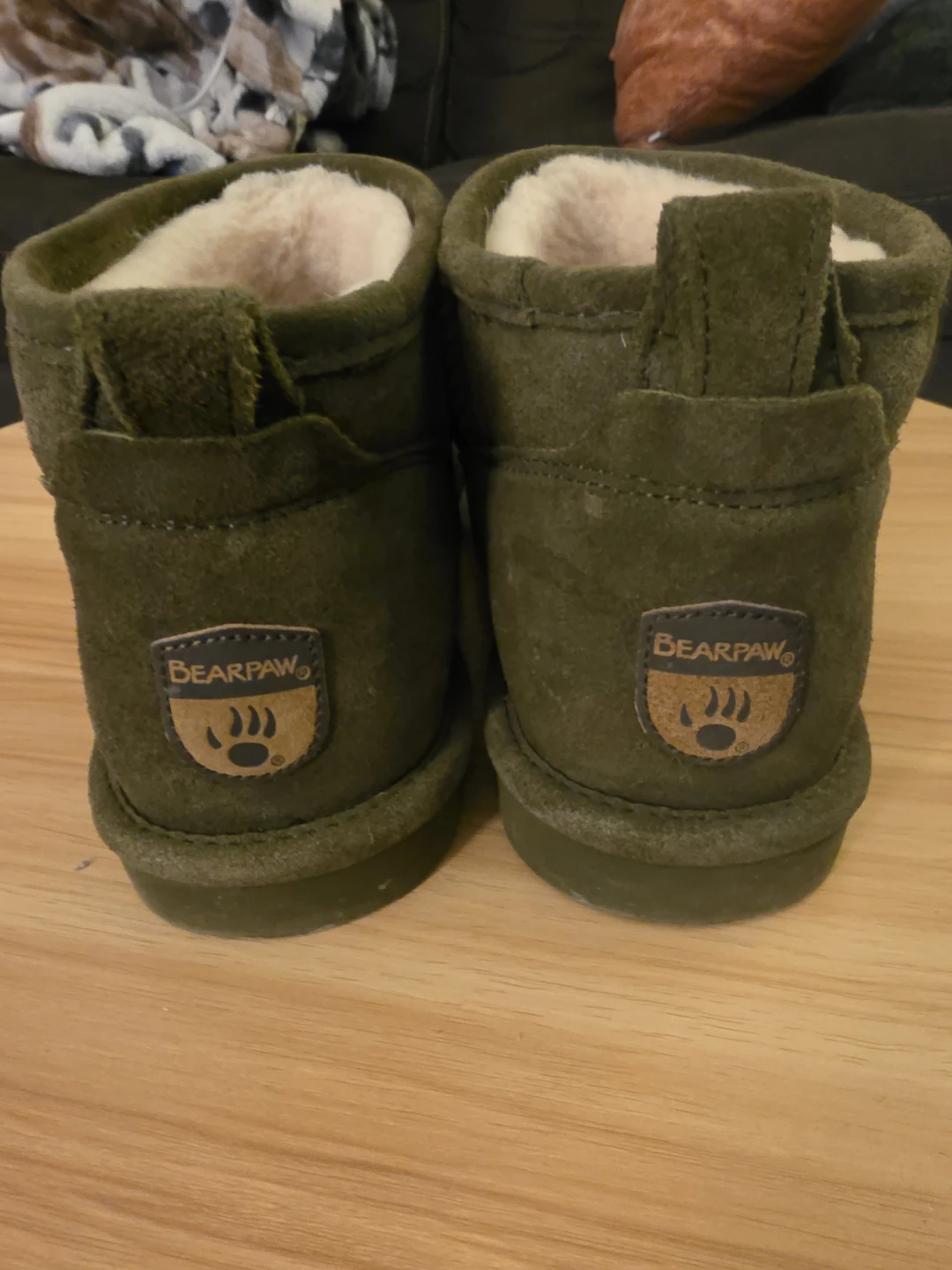 Bearpaw Women's Suede Sheepskin Boots - Olive Green - Size 10 - photo 2