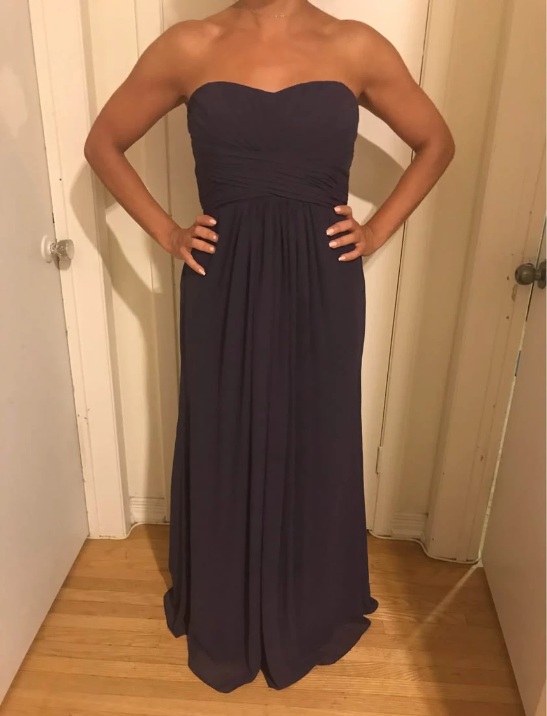 Purple Strapless Chiffon Gown