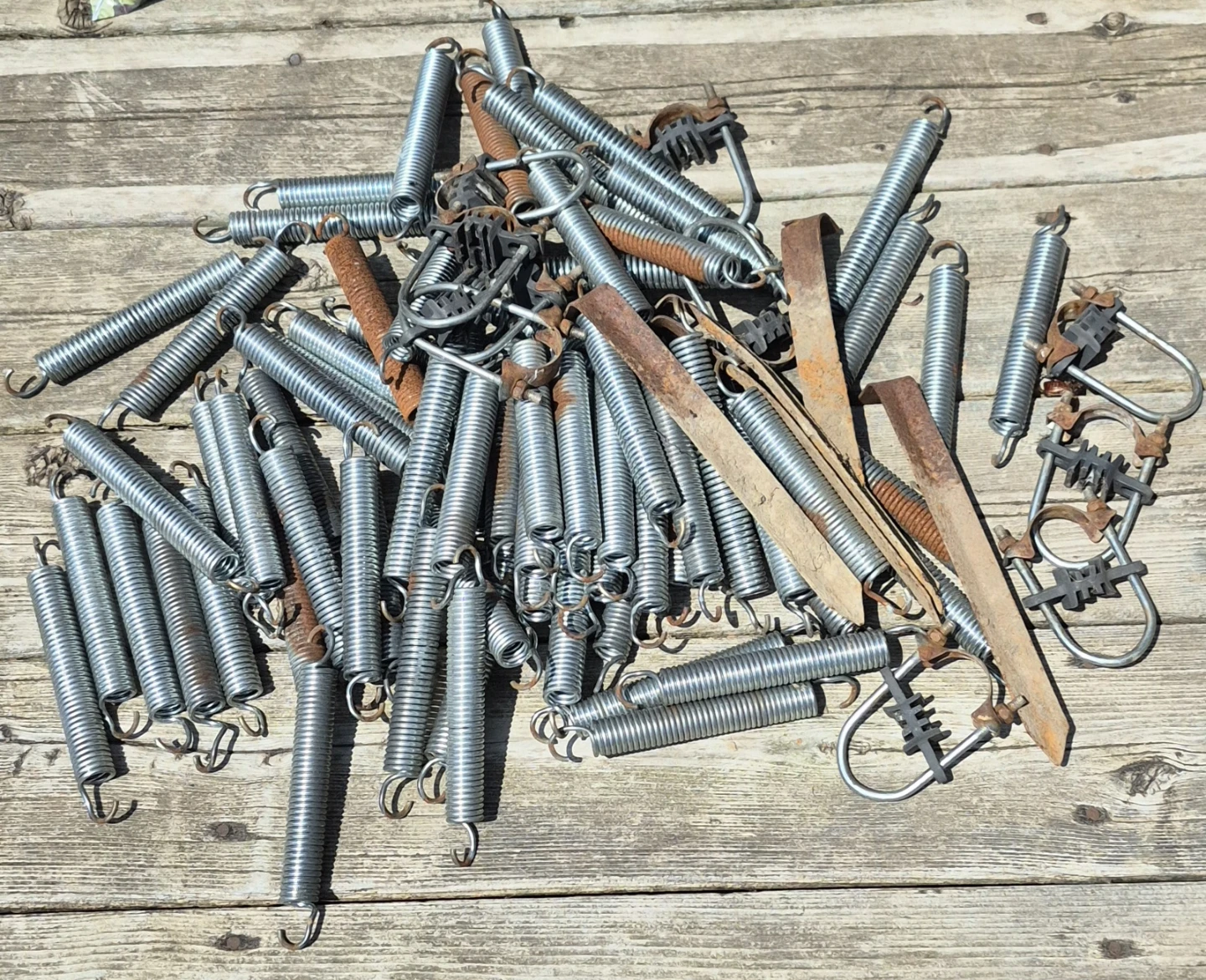 Trampoline springs and frame