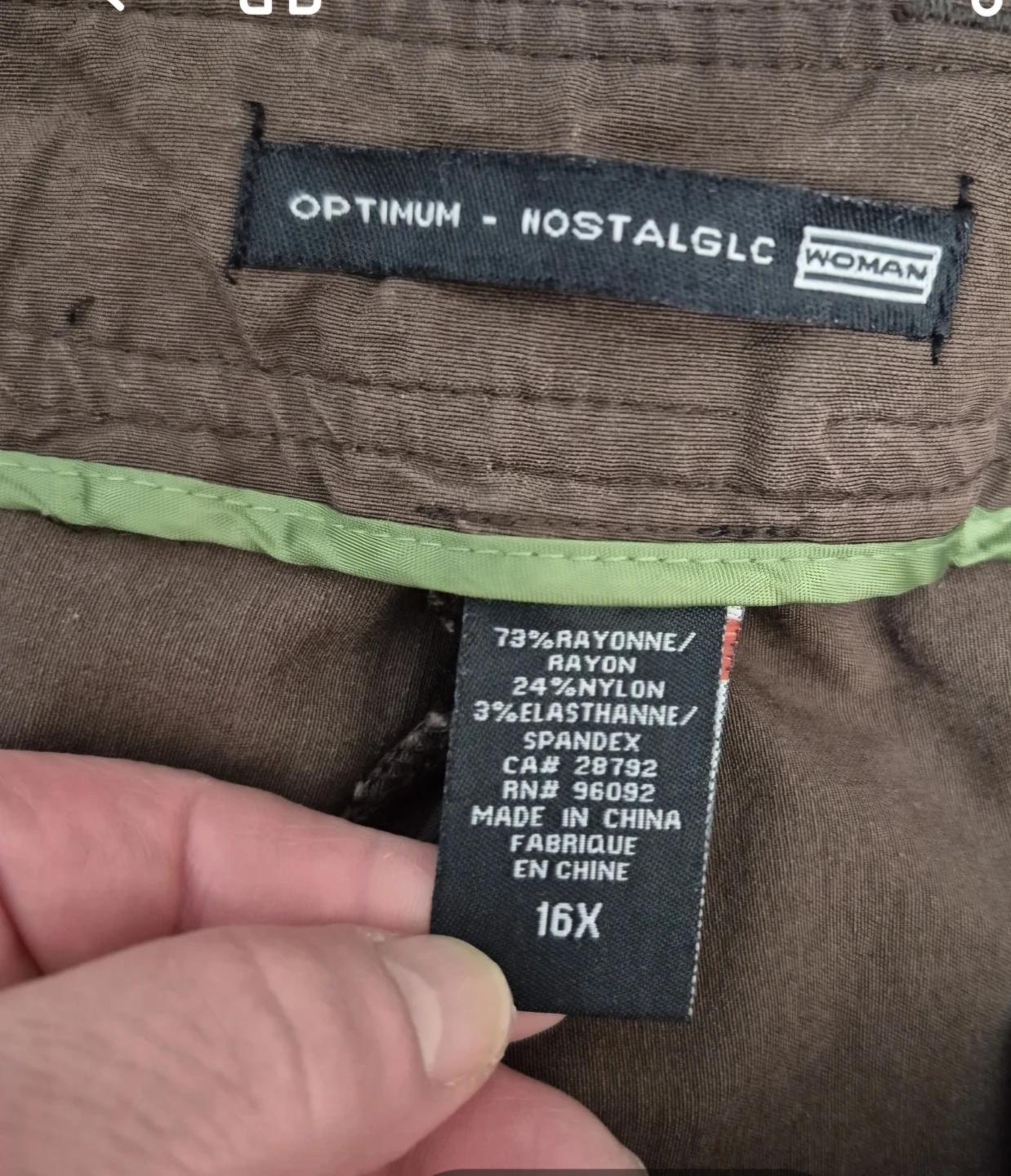 Optimum Nostalgic Woman Brown Pants Size 16X - photo 5