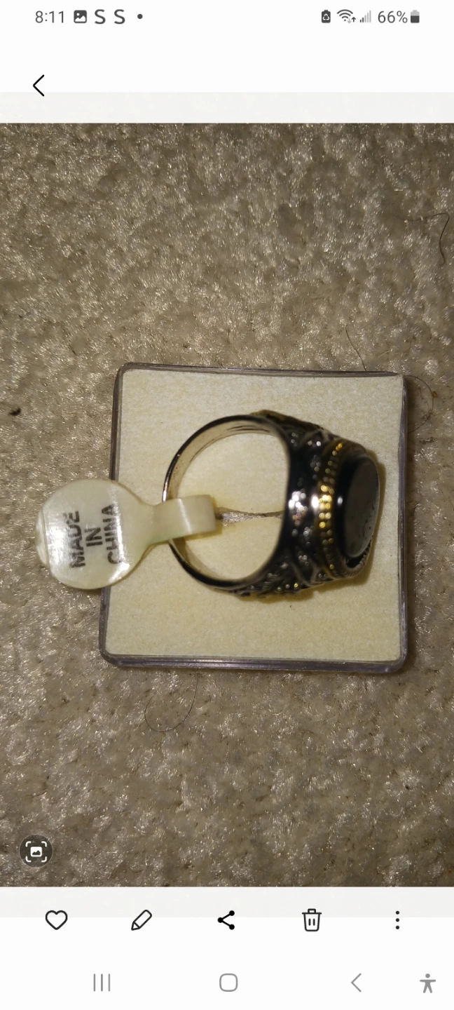 Men's Black Oval Stone Ring Size 20 - photo 3