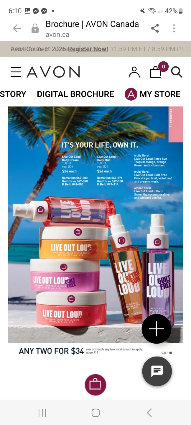AVON Live Out Loud Eau de Parfum & Body Mist Set