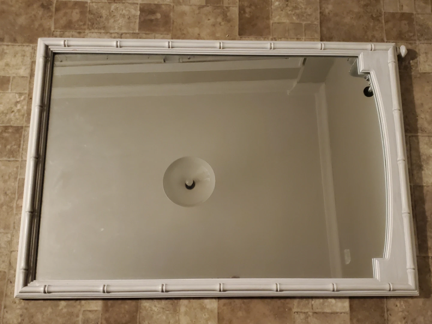 White Bamboo Style Mirror
