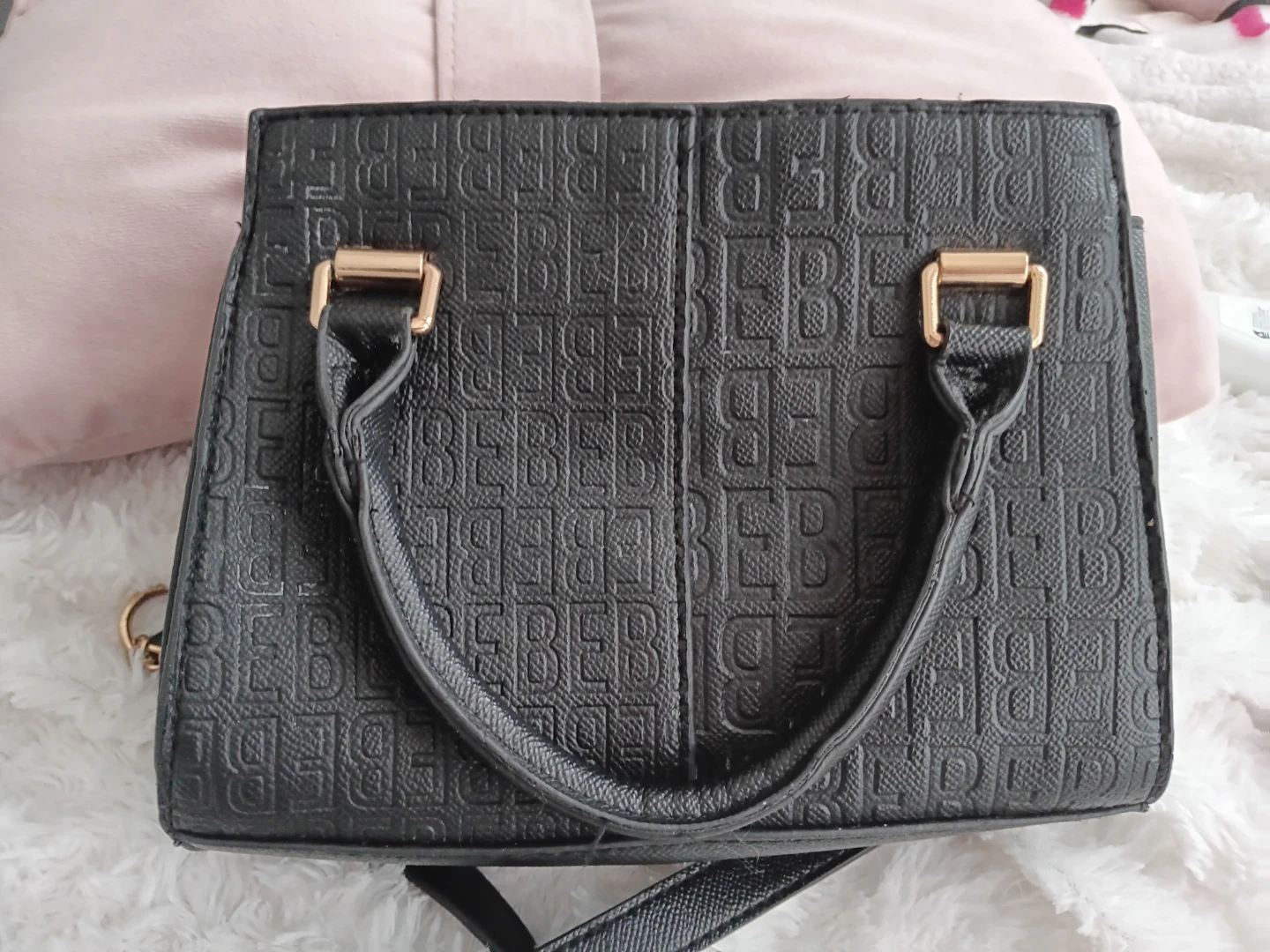 Bebe Black Textured Satchel Handbag - photo 3