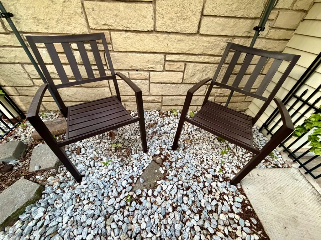 Set of 2 Metal Patio Chairs - photo 2