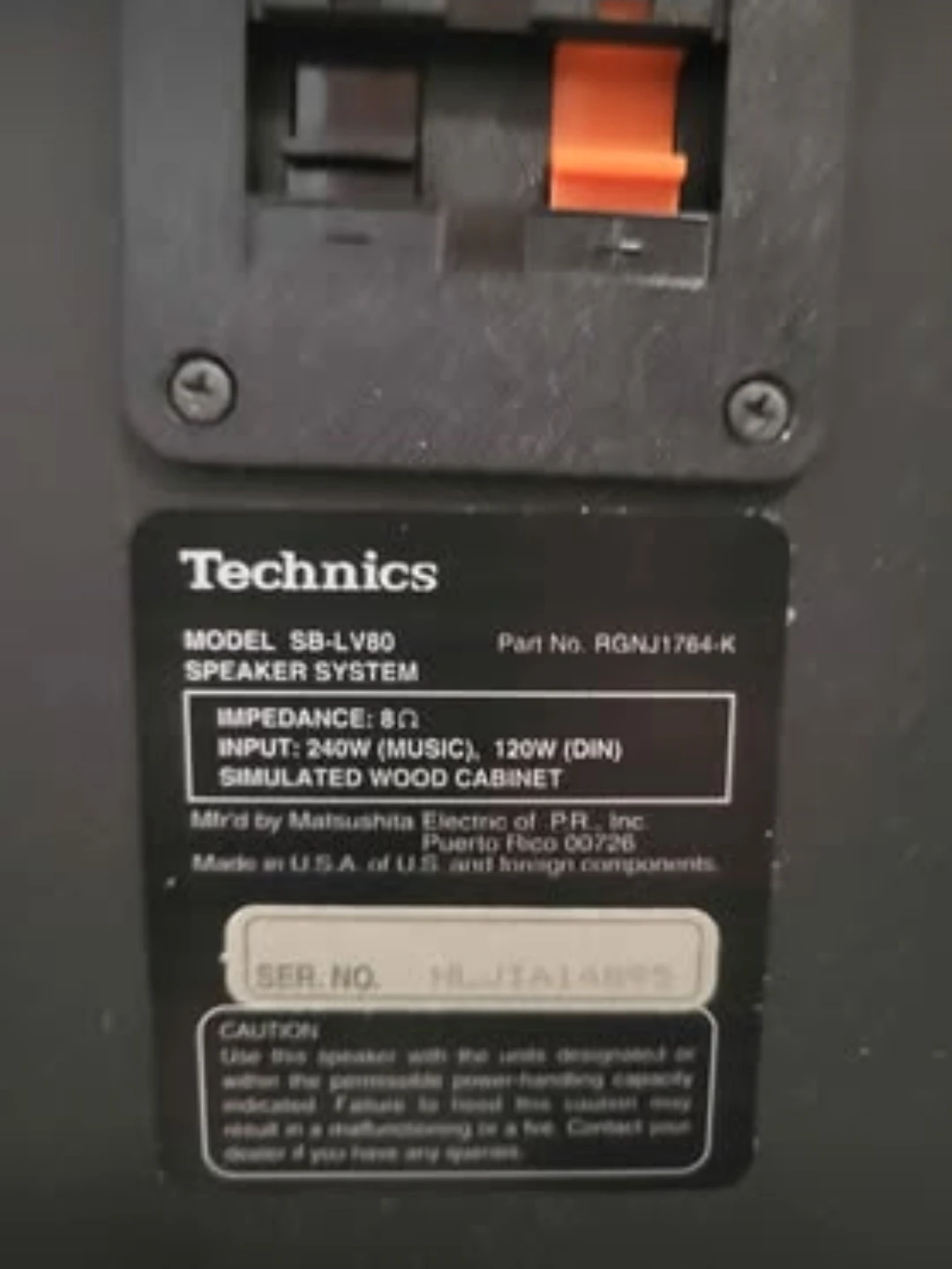 Technics SB-LV80 Speaker - photo 3