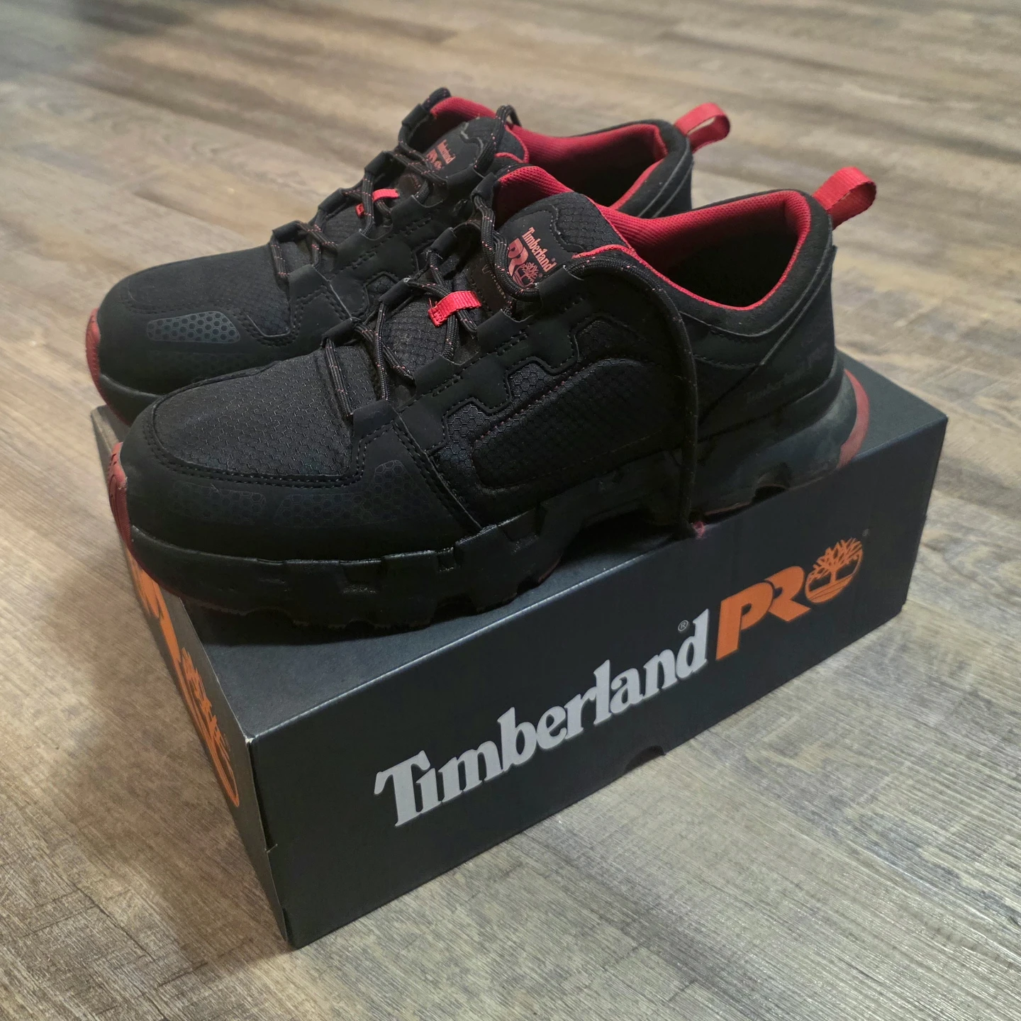 Timberland PRO Men's Black Red Work Shoes - Size 13W