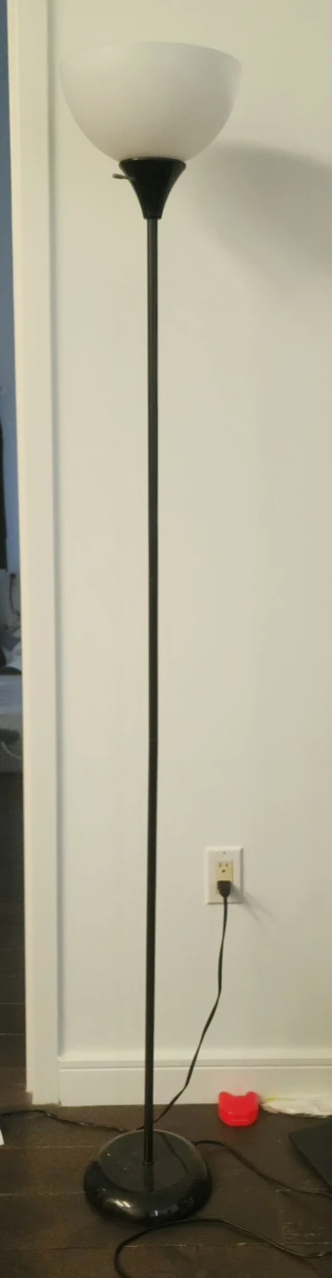 Free Black Floor Lamp with White Frosted Shade