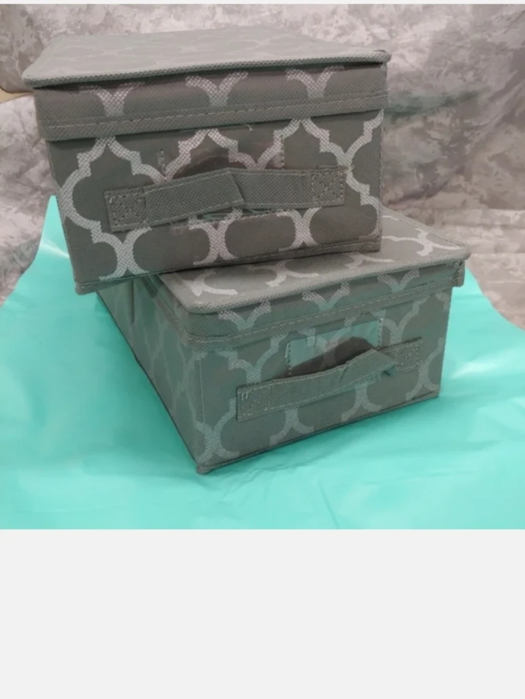 NEW 2 STORAGE Foldable, GRAY, SILVER SHOE SIZE BOXES - photo 3