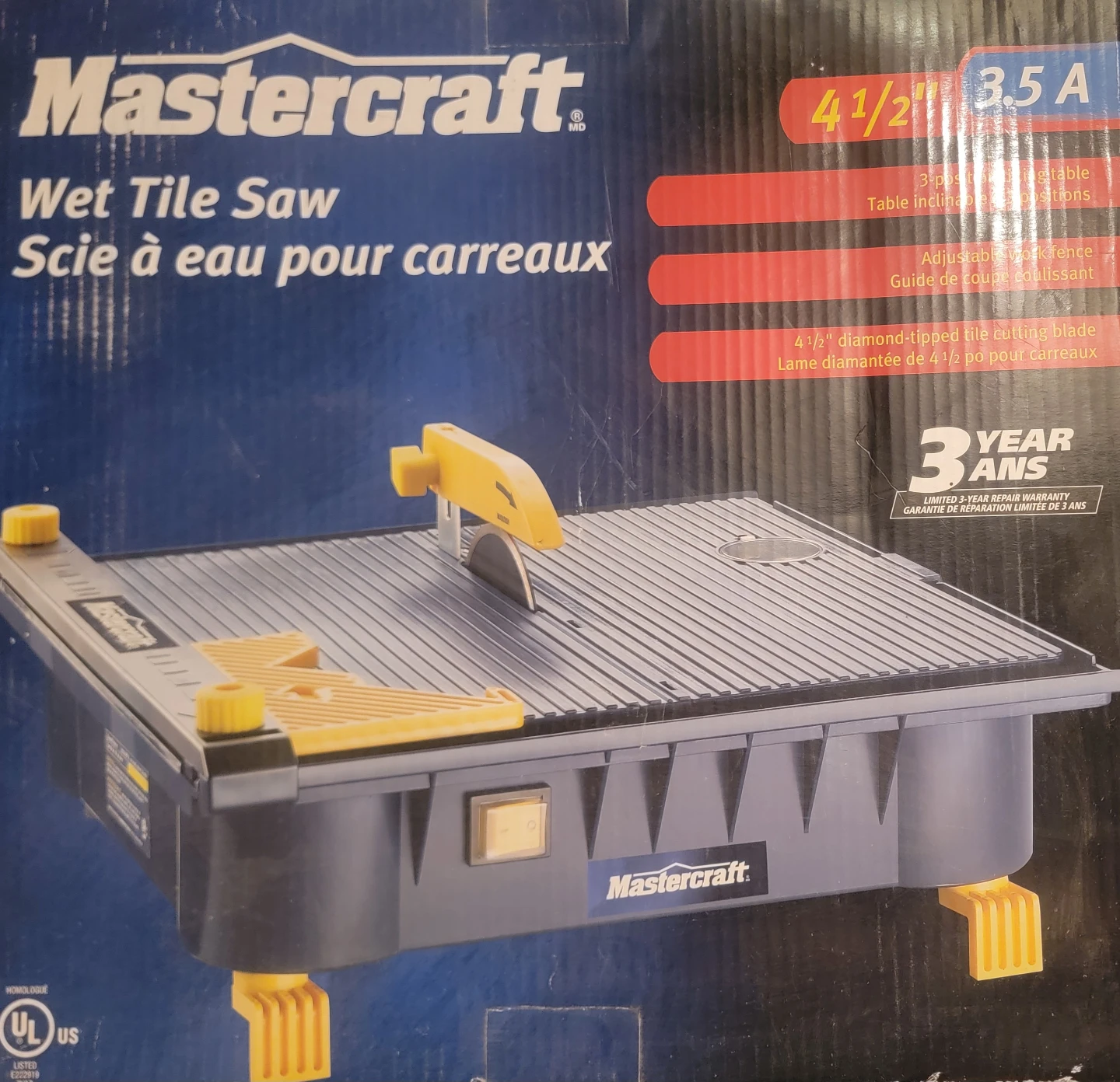 Brand-new Mastercraft Wet Tile Saw!