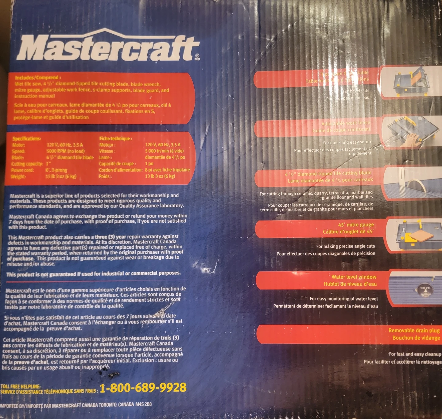 Brand-new Mastercraft Wet Tile Saw! - photo 2