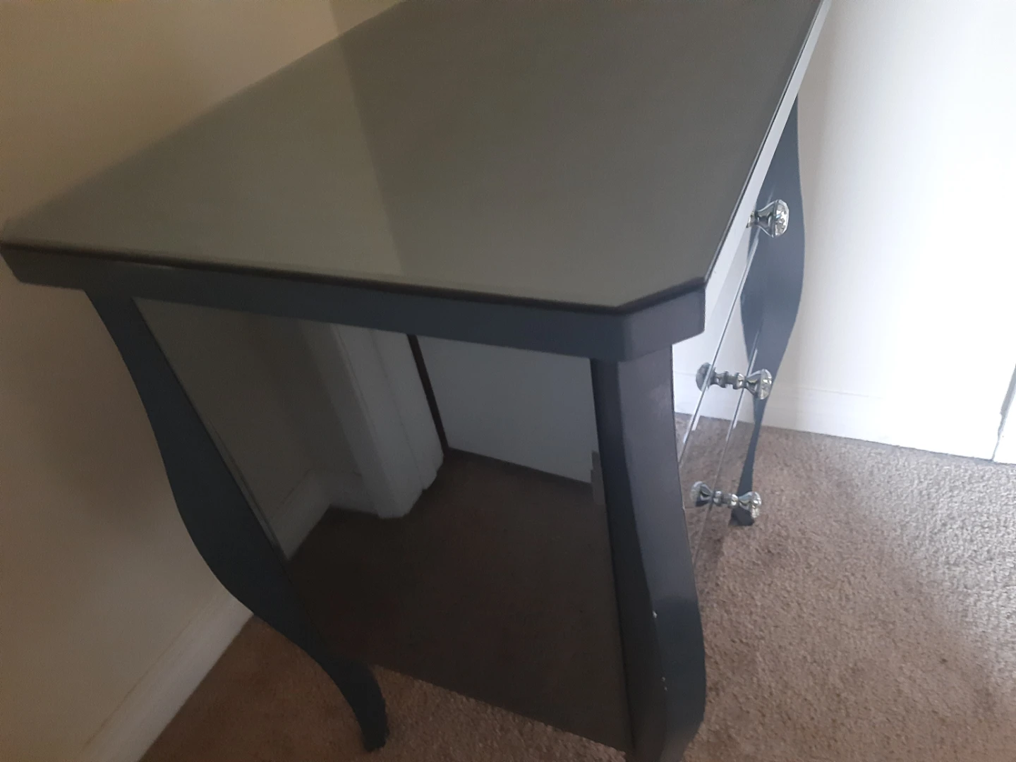 Mirrored Accent Table with 3 Drawers - photo 3