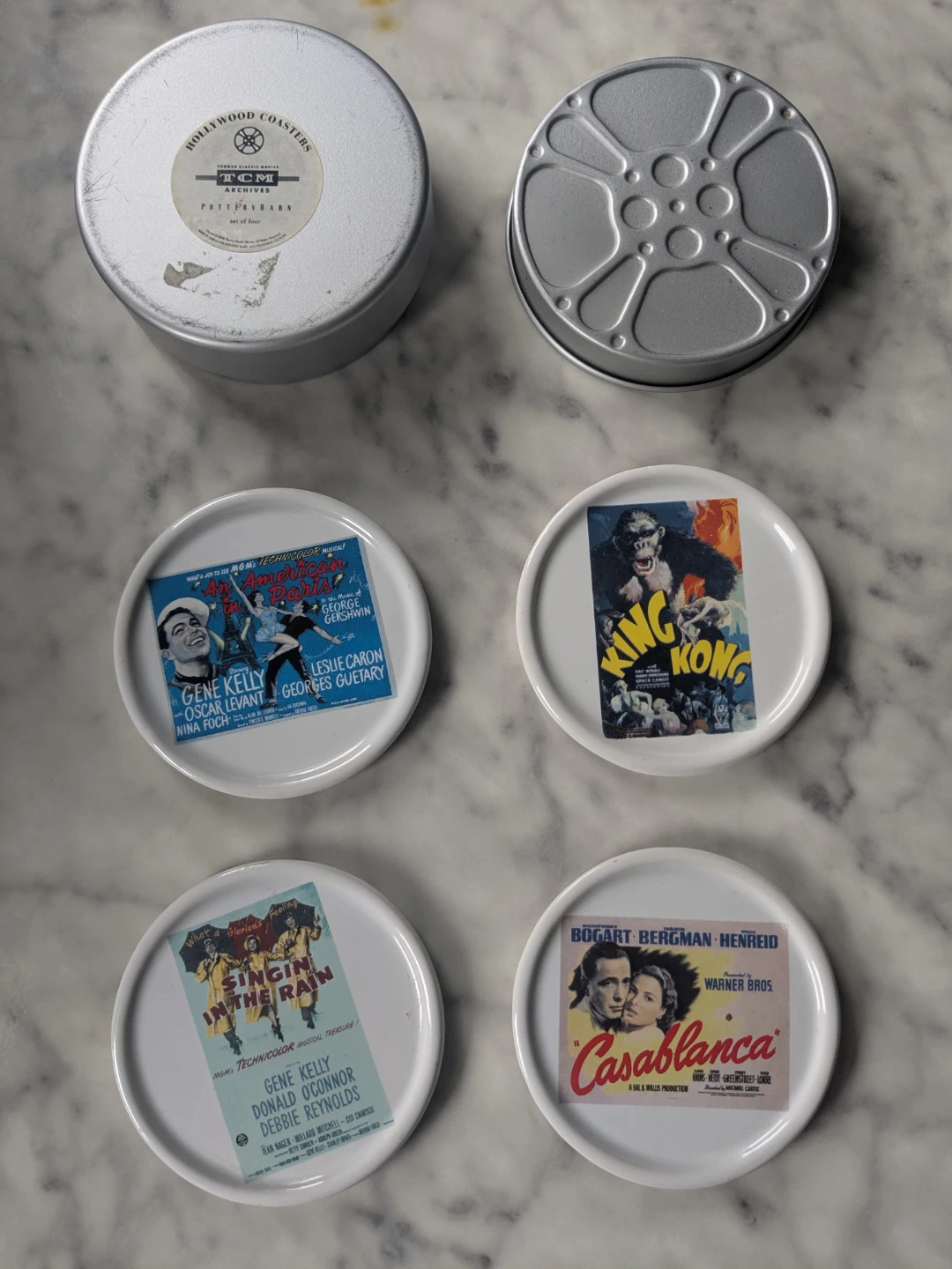Pottery Barn Hollywood Coasters TCM Archives Set of 4