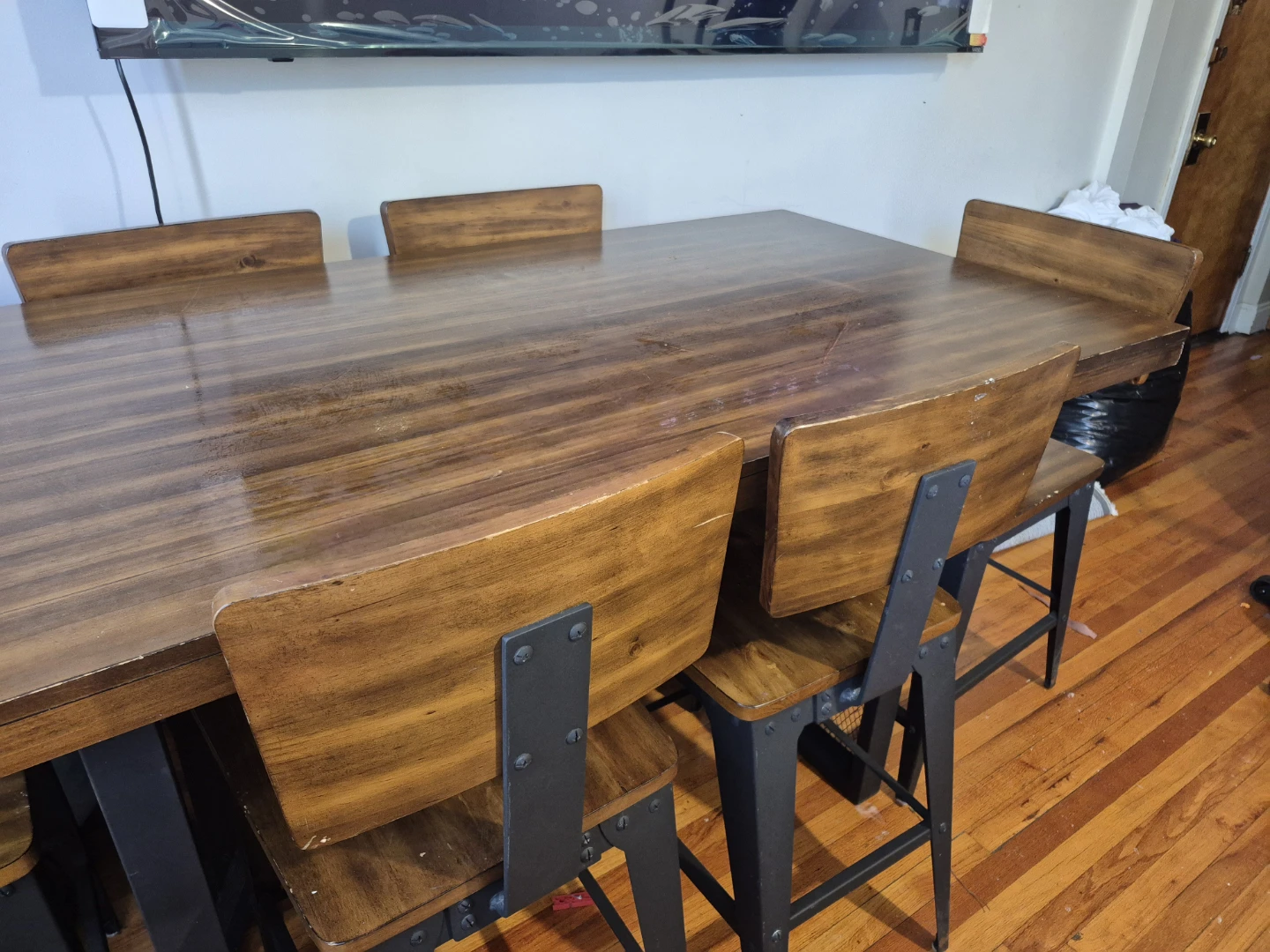 Wooden Dining Table with 4 Chairs