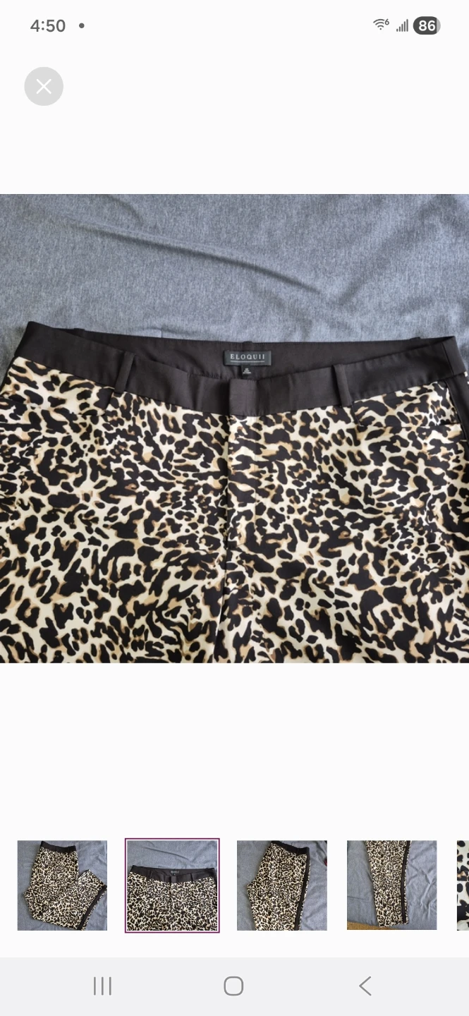 ELOQUII Leopard Print Tuxedo Style Trousers - photo 4