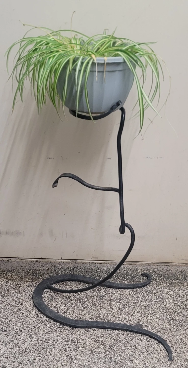 Ornate Black Metal Plant Stand