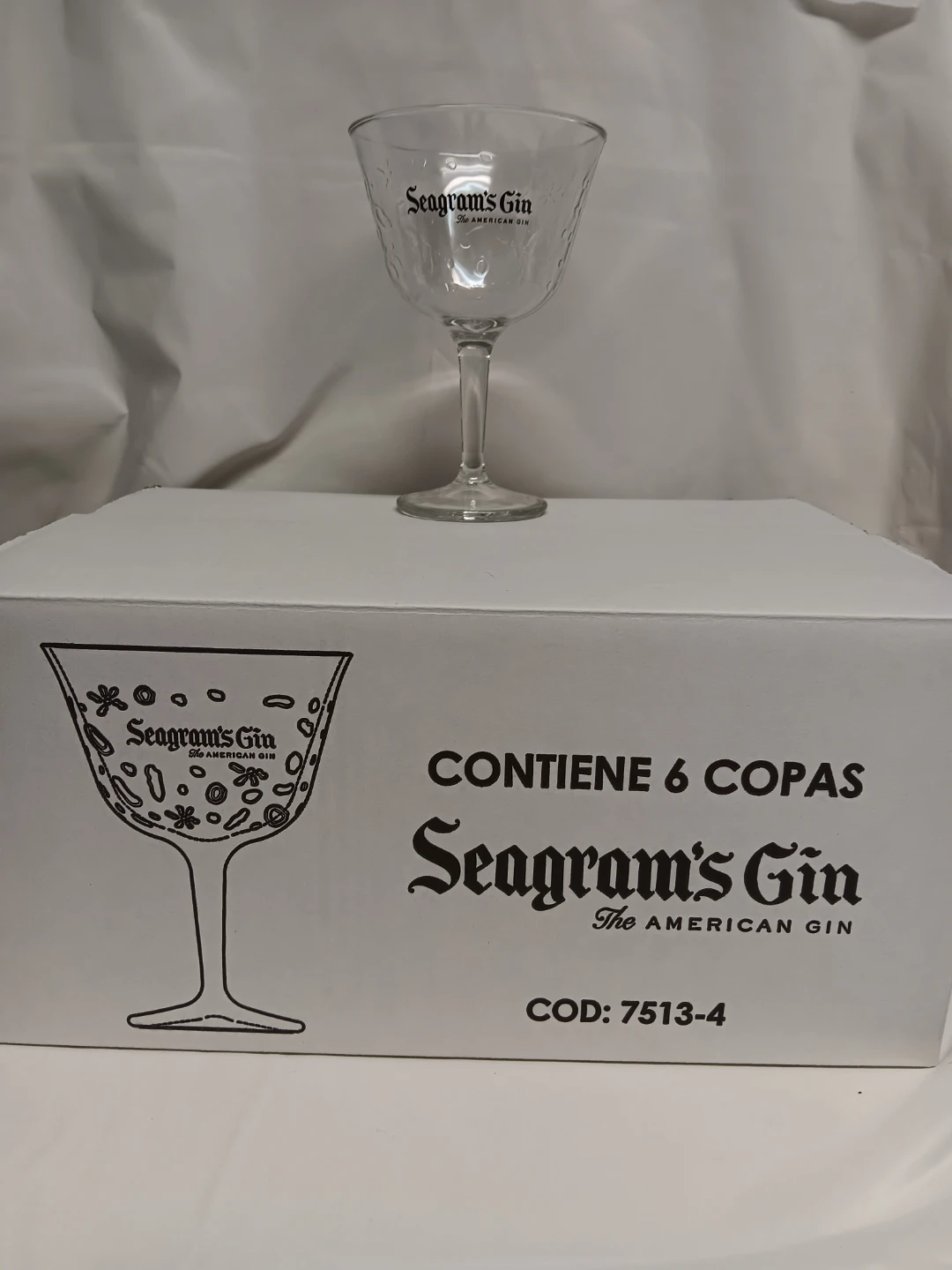 Seagram's Gin "The American Gin" Coupe Glasses (Set of 6)