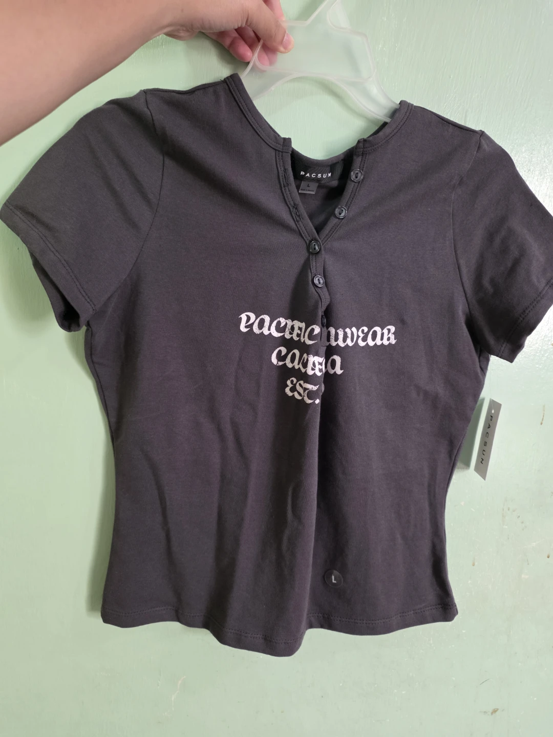 PacSun "Pacific Sunwear California" V-Neck Tee (L)
