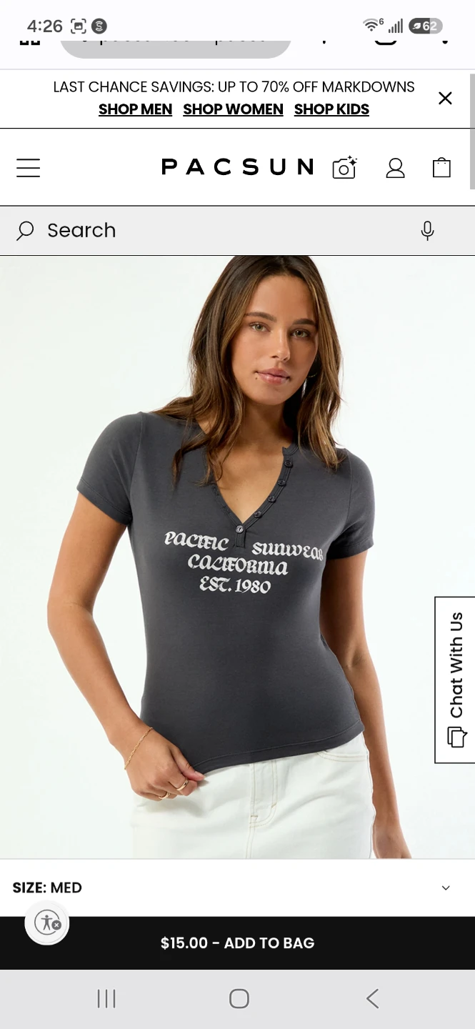 PacSun "Pacific Sunwear California" V-Neck Tee (L) - photo 3