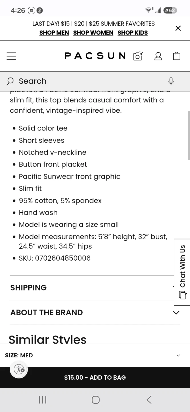 PacSun "Pacific Sunwear California" V-Neck Tee (L) - photo 5