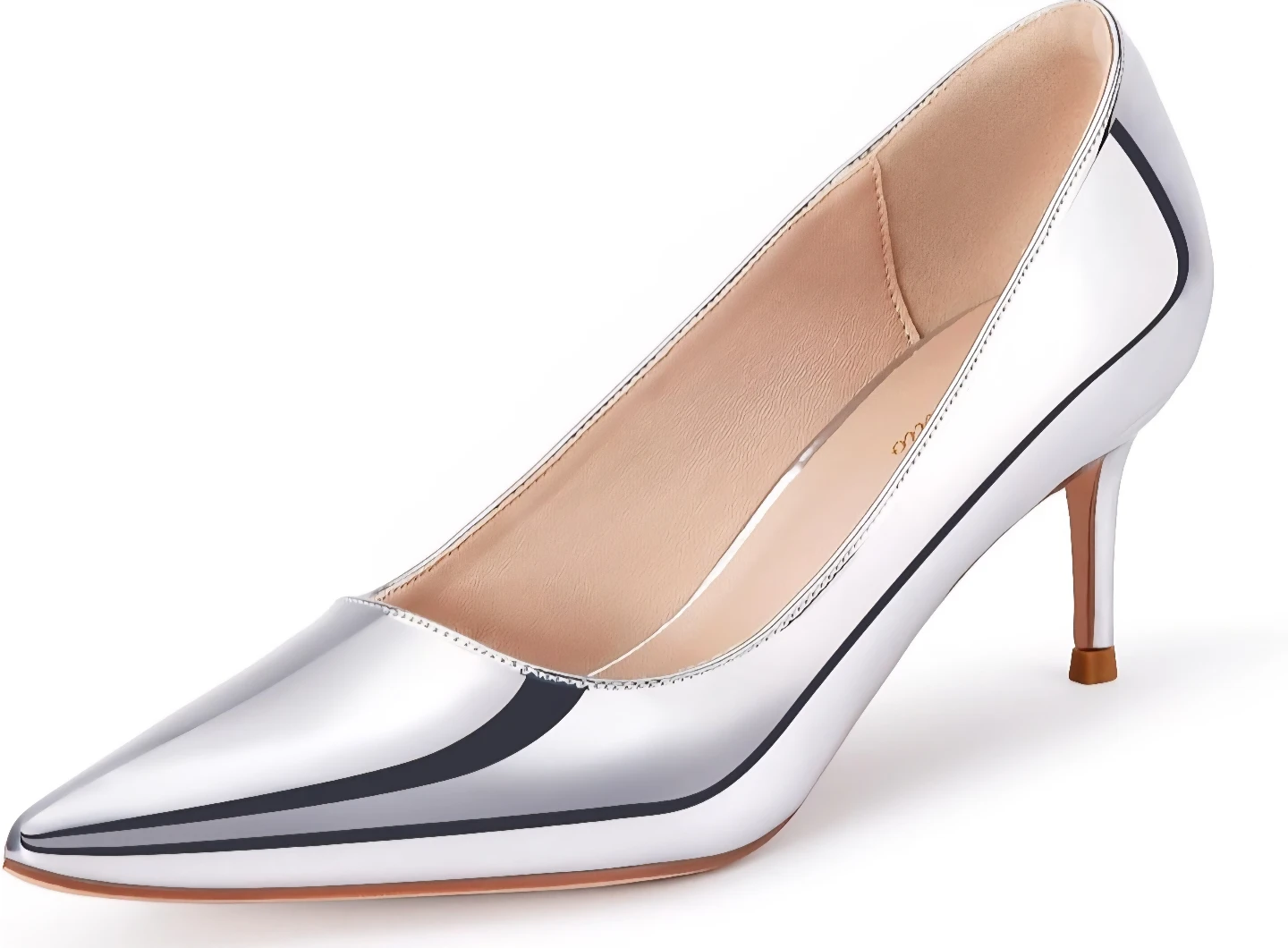 Women's Silver Metallic Pointed Toe Heels
