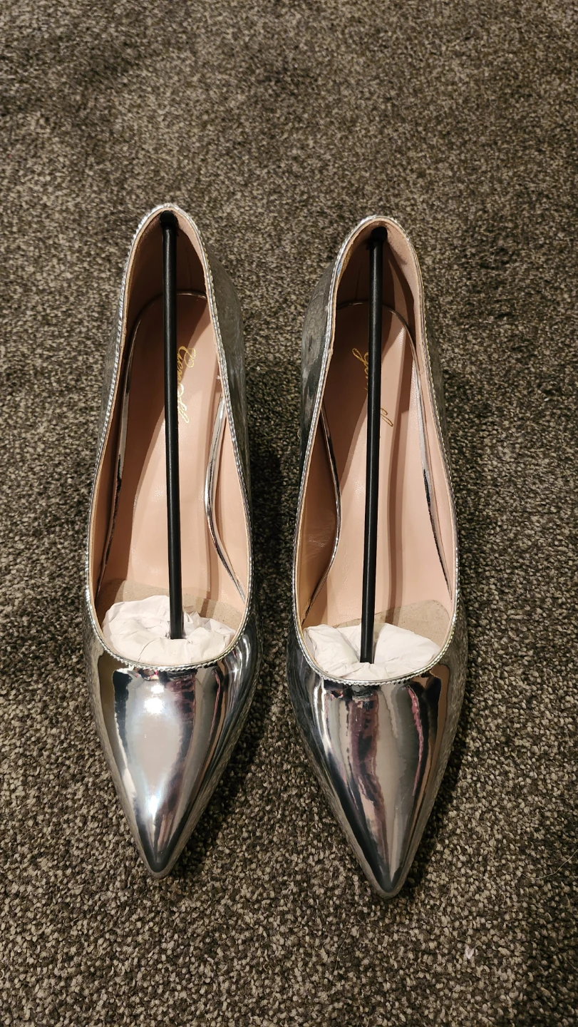 Women's Silver Metallic Pointed Toe Heels - photo 5