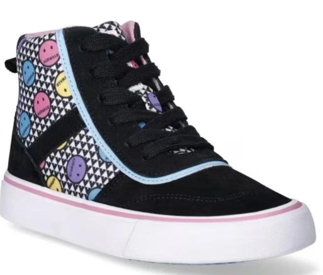 Airwalk Black Smiley Face High Top Sneakers  NEW