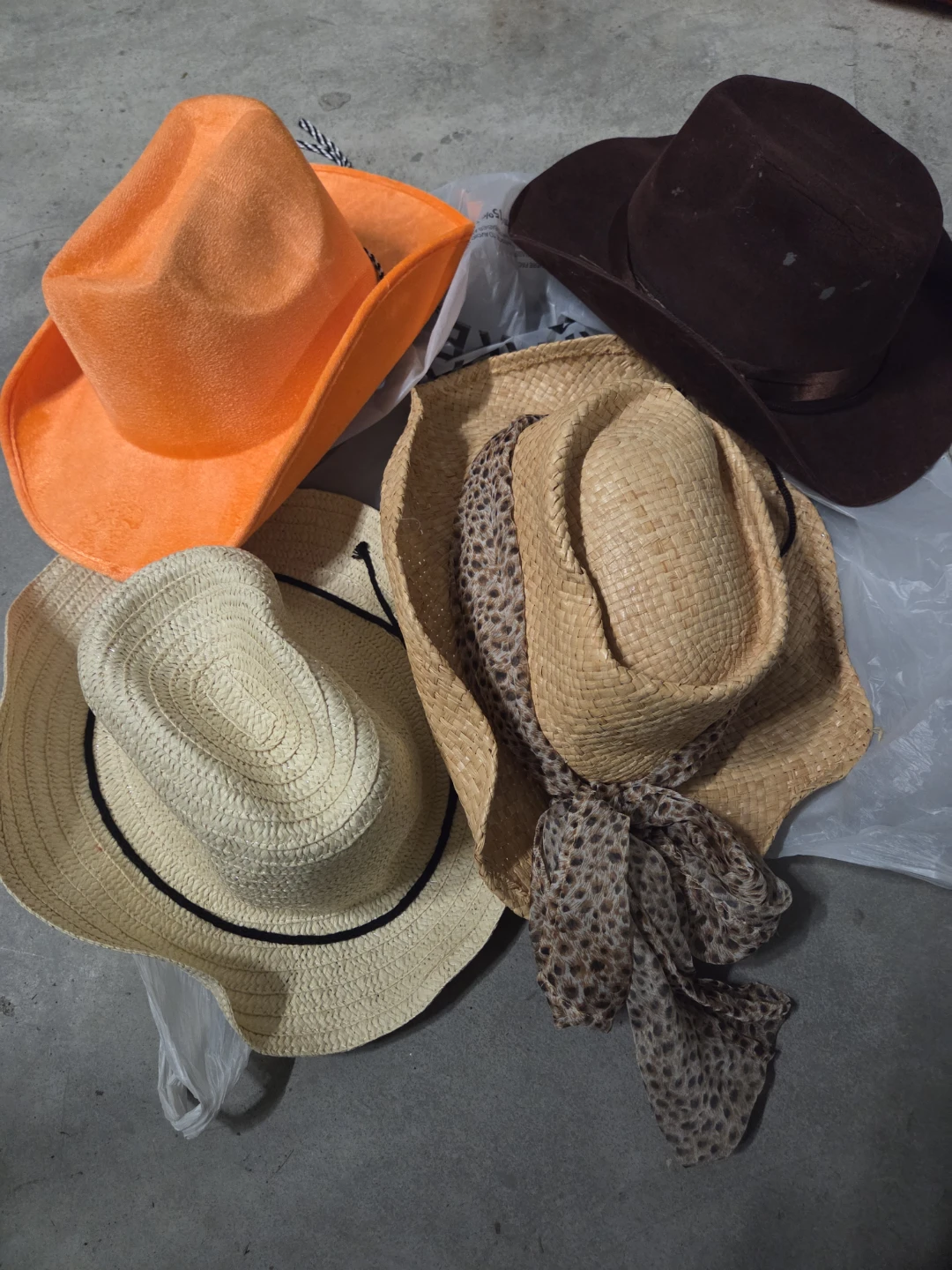 Set of 4 Cowboy party or photobooth props Hats