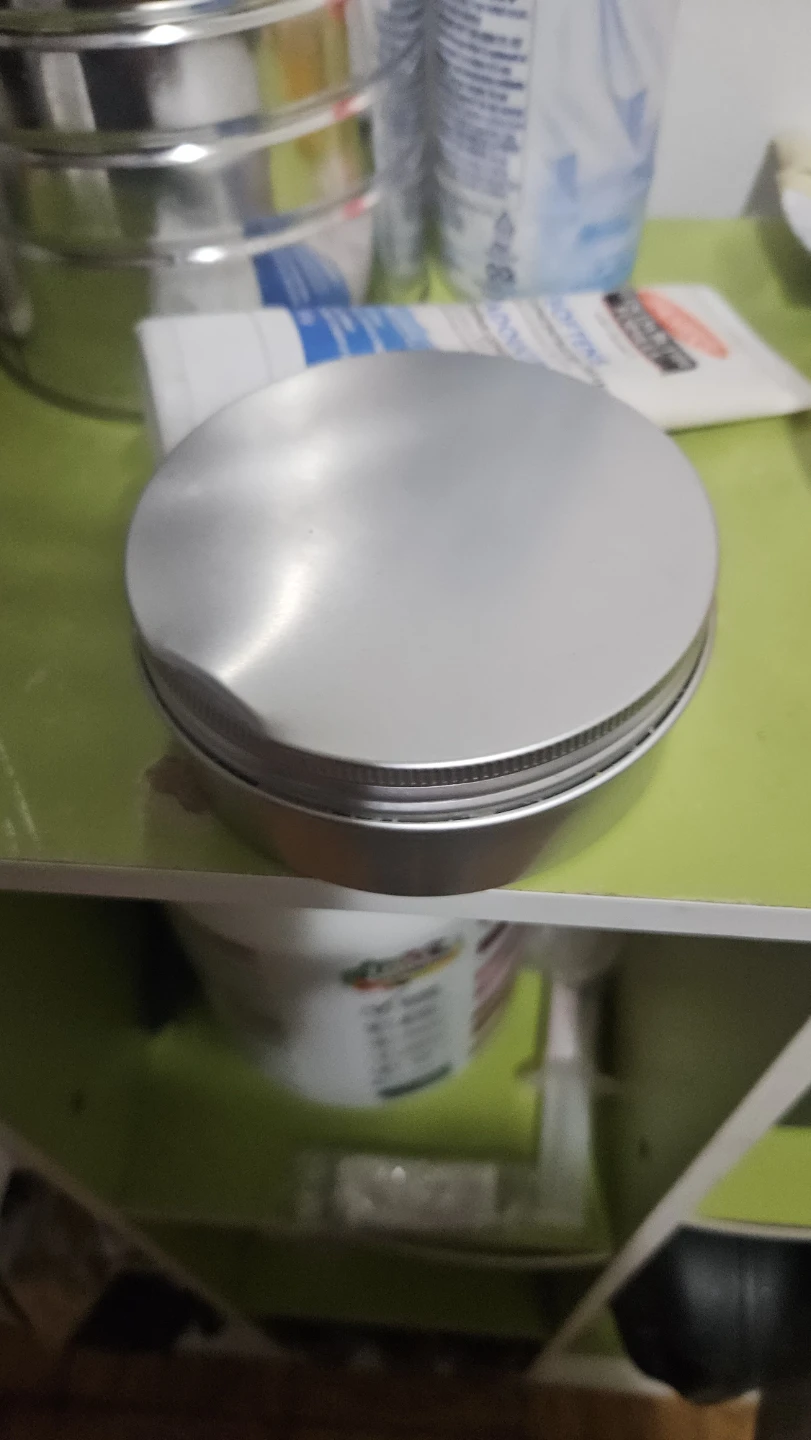Silver Metal Tin Container
