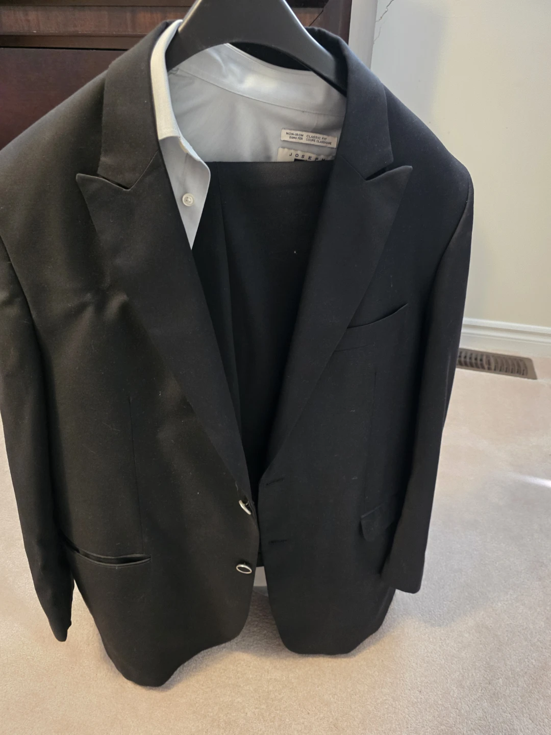 Messi Black Suit Jacket and Joseph Abboud Dress Shirt