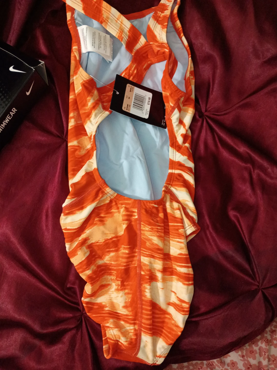 Nike Girls Swimsuit Size 12 Orange - photo 2