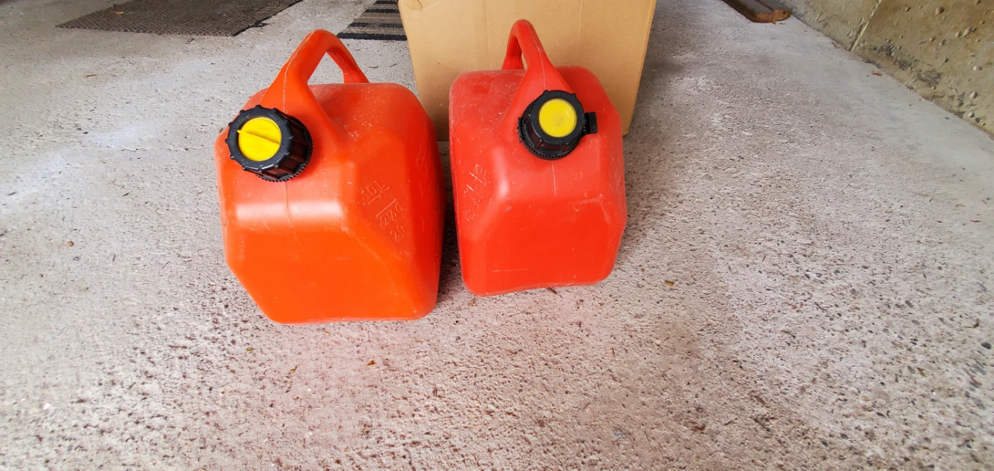 Two 10L Red Gas Cans